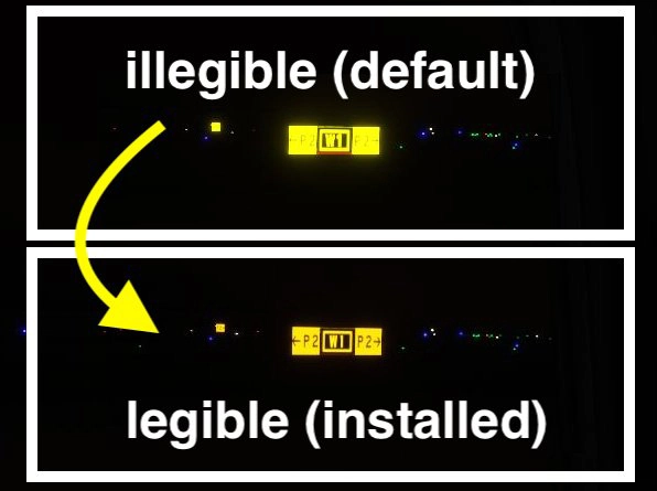 Too bright taxiway sign fix - Image 1