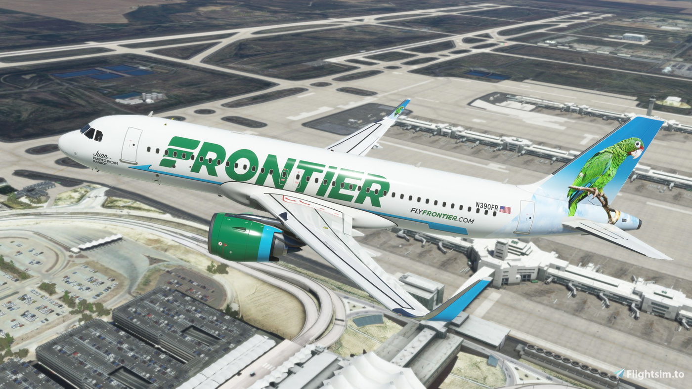 A32NX Frontier Airlines(Juan The Puerto Rican Parrot)[N390FR]8K のために ...