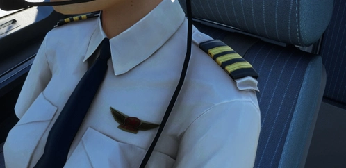 Air Canada shirt for both male and female copilot.