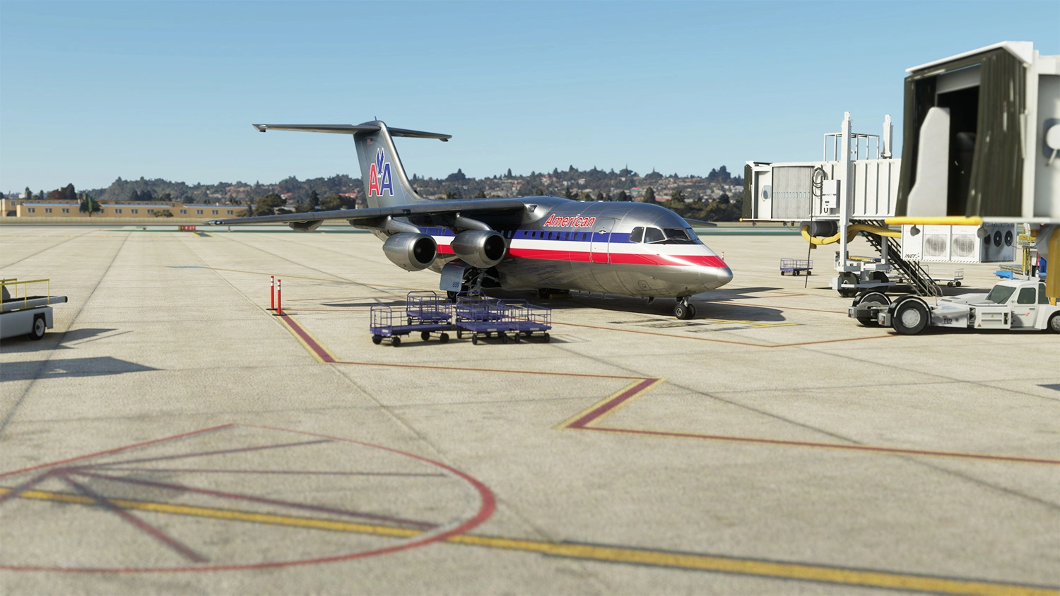 American Airlines Classic Chrome - Just Flight BAe-146-200. N699AA. - Image 1