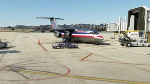 American Airlines Classic Chrome - Just Flight BAe-146-200. N699AA. thumbnail 1