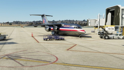 American Airlines Classic Chrome - Just Flight BAe-146-200. N699AA.