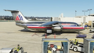 American Airlines Classic Chrome - Just Flight BAe-146-200. N699AA. thumbnail 2