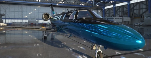 ASOBO CESSNA CITATION CJ4 BLUE CHROME LIVERY
