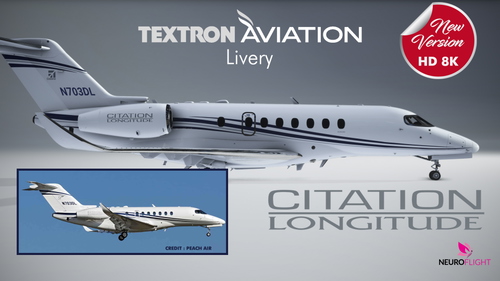 Asobo Citation Longitude Textron Aviation livery [8K]