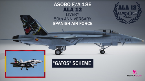 ASOBO F/A 18E SPANISH AIR FORCE LIVERY - GATOS SCHEME [4K]