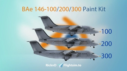 🎨 BAe 146-100/200/300 Blender Paint Kit [4K] 