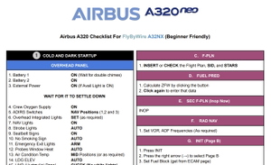 Beginner Friendly Checklist for Airbus A320 NEO (FlyByWire A32NX) thumbnail 1