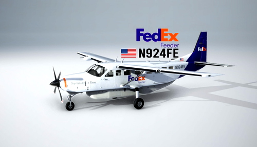 Black Square C208 N924FE FedEx Feeder Microsoft Flight Simulator