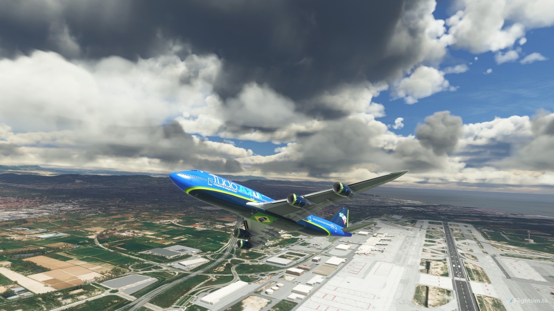 Boeing 747-8i Big Blue Bus 4K [No mirroring] for Microsoft Flight 
