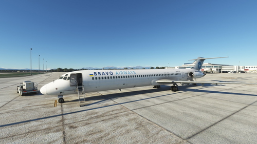 BRAVO AIRWAYS livery for MaddogX (MD-82) (UKRAINE)