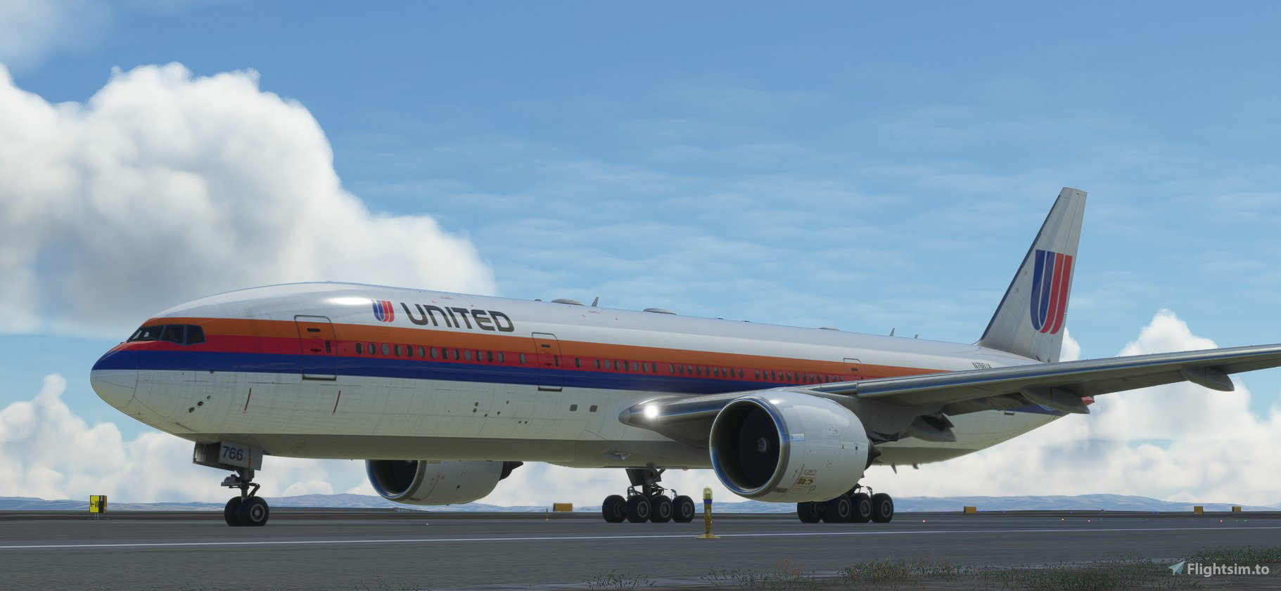 CaptainSim 777-200 - United Airlines (Saul Bass Livery) [8K Fictional] for  Microsoft Flight Simulator | MSFS