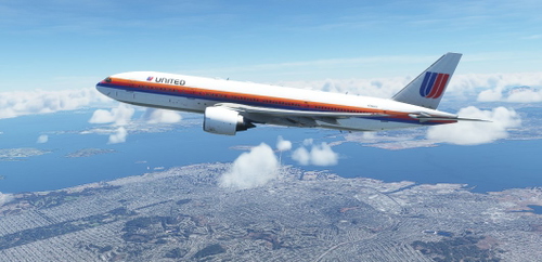 CaptainSim 777-200 - United Airlines (Saul Bass Livery) [8K Fictional]