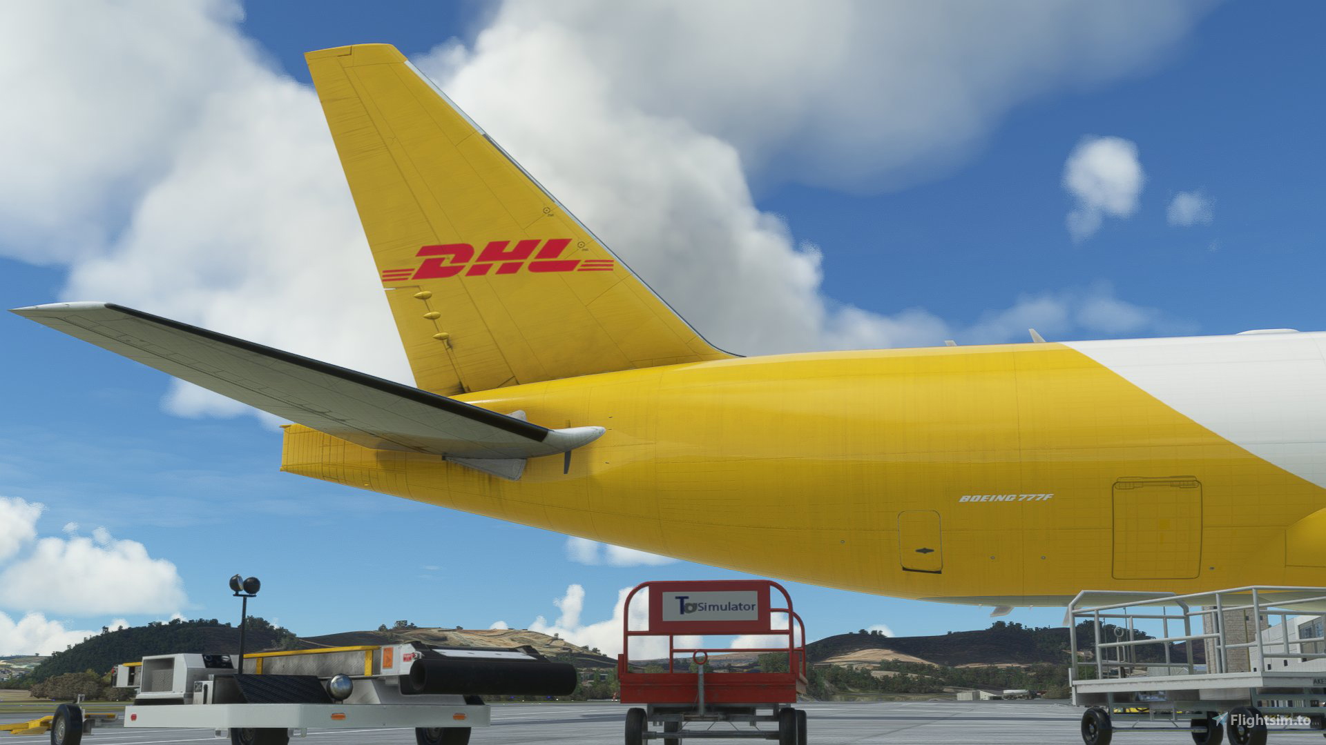 CaptainSim B777F Singapore Airlines Cargo (DHL) 9V-DHA for