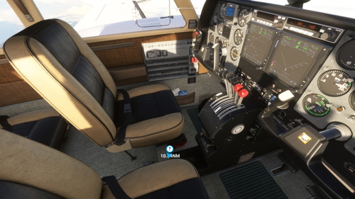 Cessna 310 two-tone beige dark interior design