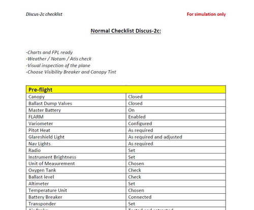 Checklist Discus 2c