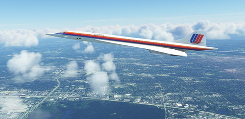 DC Design Concorde - United Airlines (Saul Bass Livery) [8K Fictional]