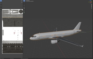 Fenix A320 All White (with mask) - Blender Paintkit thumbnail 3