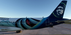 [A32NX] FlyByWire | Airbus A320neo ALASKA  AIRLINES SEATLLE KRAKEN N915AK in 8k thumbnail 6