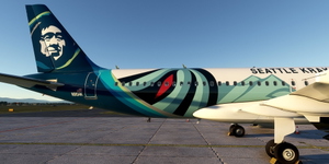[A32NX] FlyByWire | Airbus A320neo ALASKA  AIRLINES SEATLLE KRAKEN N915AK in 8k thumbnail 8