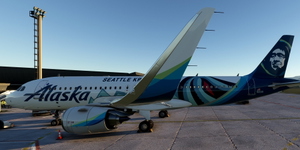 [A32NX] FlyByWire | Airbus A320neo ALASKA  AIRLINES SEATLLE KRAKEN N915AK in 8k thumbnail 5