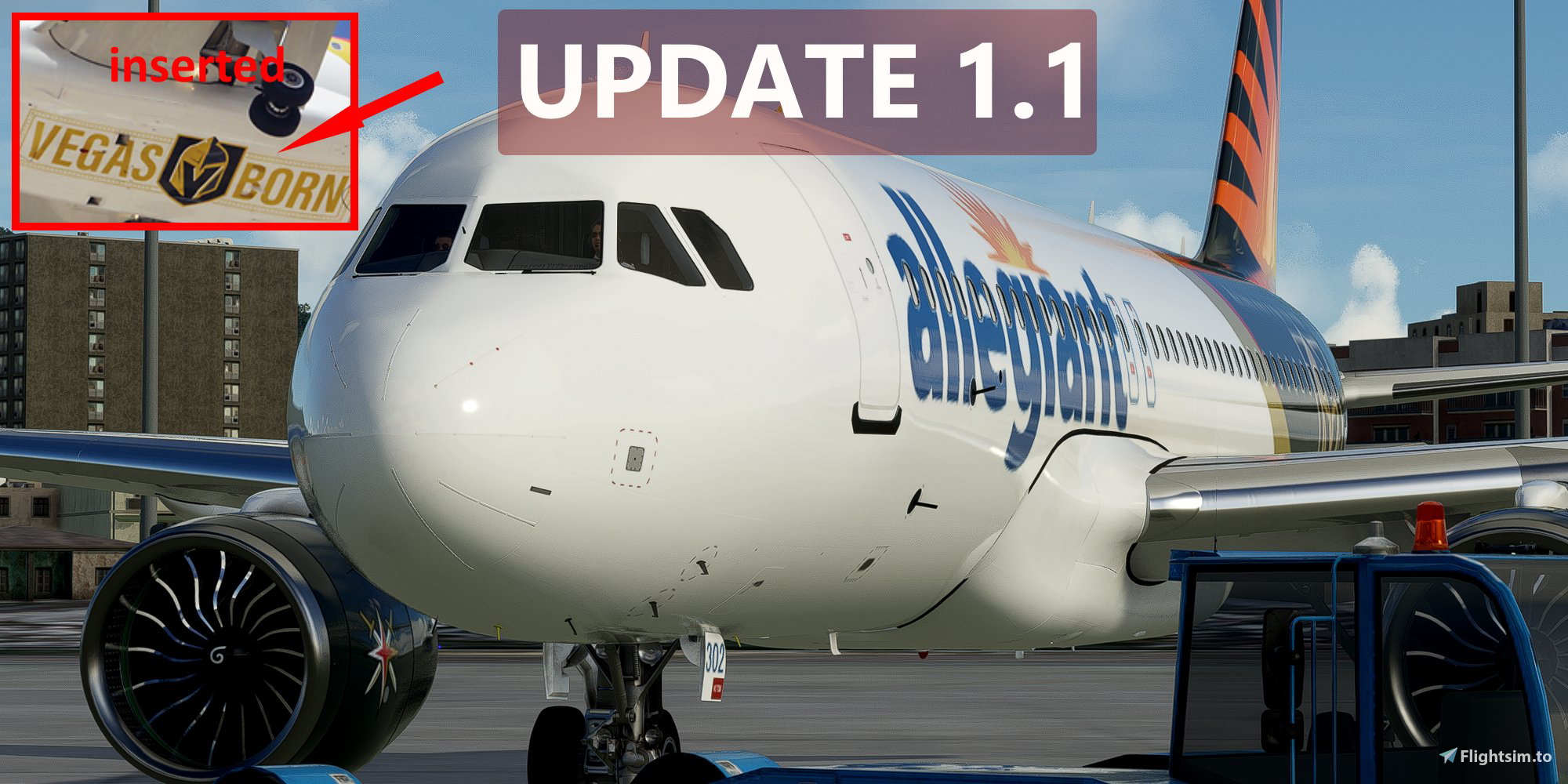 [A32NX] FlyByWire | Airbus A320neo Allegiant Golden Knights N302NV in 8k - Image 1