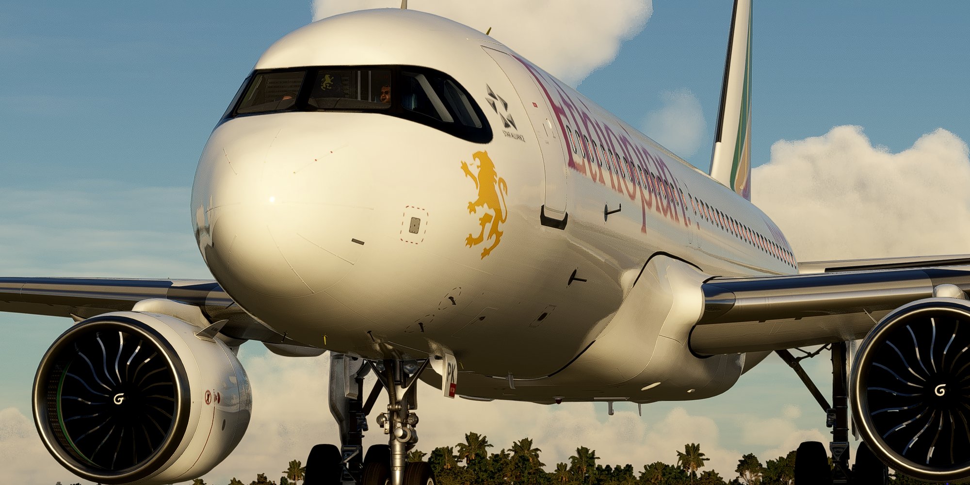 [A32NX] FlyByWire | Airbus A320neo Ethiopian ET-APK with mask in 8k - Image 1