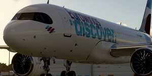 [A32NX] FlyByWire | Airbus A320neo Eurowings Discover D-AIUW with mask in 8k thumbnail 2