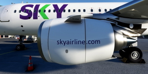 [A32NX] FlyByWire | Airbus A320neo SKY AIRLINE CC-AZH  in 8k thumbnail 4