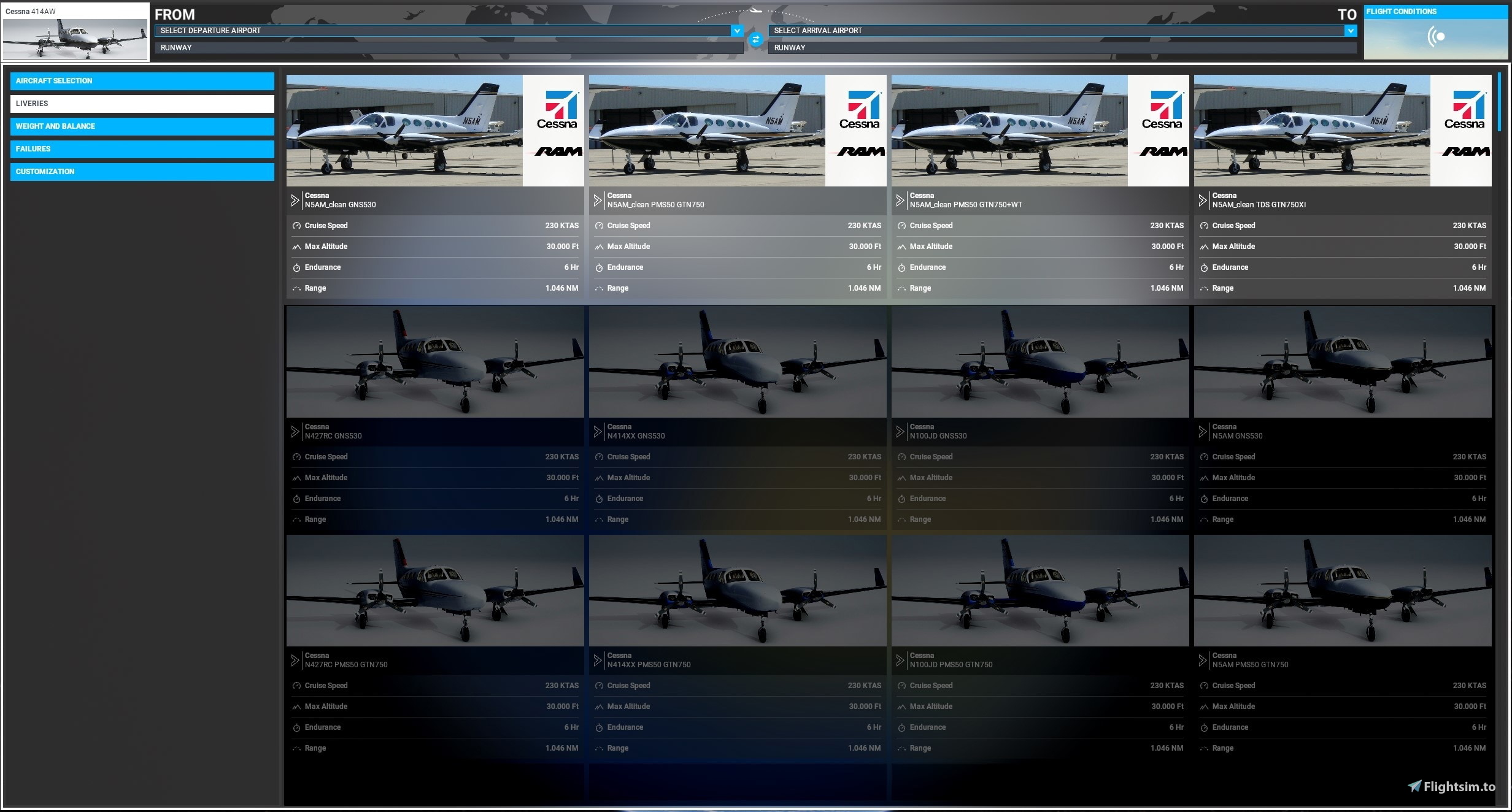 Flysimware Cessna 414AW N5AM 4.4 CLEANED & POLISHED - Aircraft