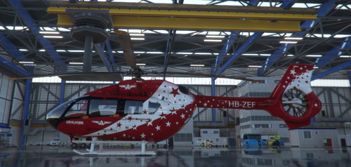 H145_Air Glaciers Red Stars HB-ZEF - 2 variants CIV EMS 