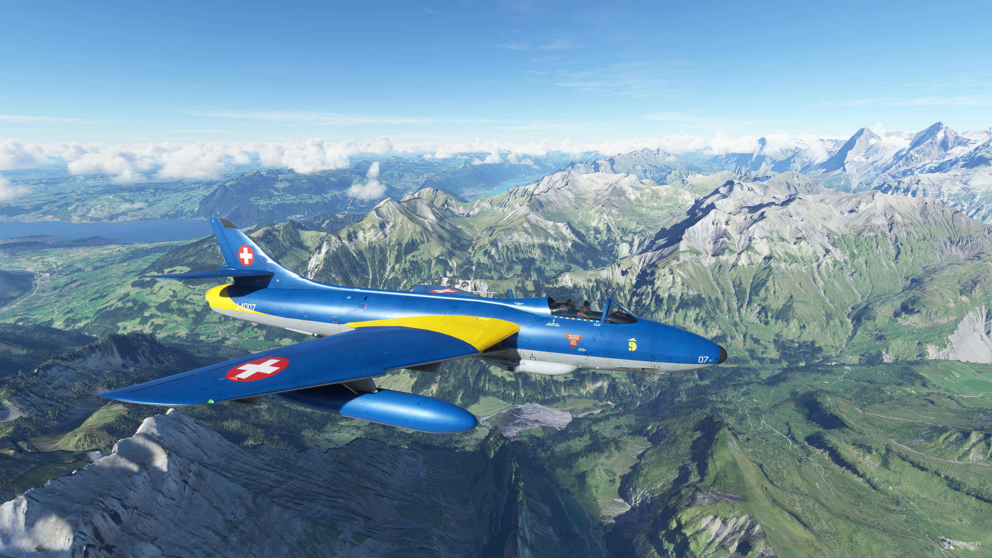 ハンター Hawker Hunter Mk58 Swiss Air Force J-4007 Blue Hunter for