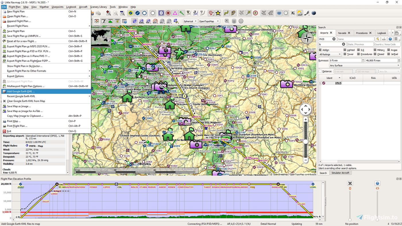 Flight Path Simulation Kml KML files for MSFS Update VI: Germany Austria Switzerland 1.1 for ...