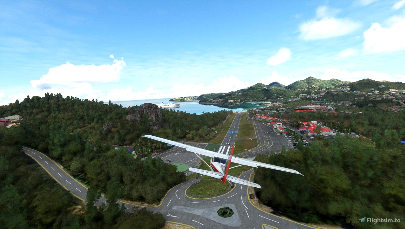 Landing Challenge at St.Barts Runway 10 Downhill pour Microsoft Flight ...