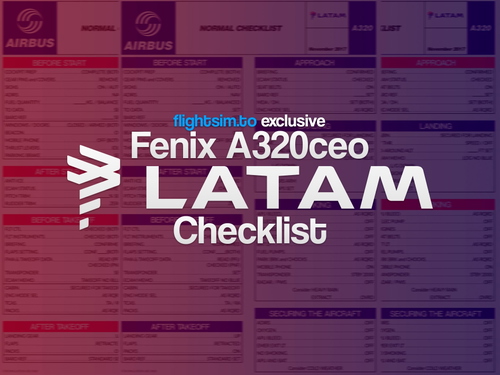 LATAM (JJ) Normal Checklist for A320ceo (Fenix)