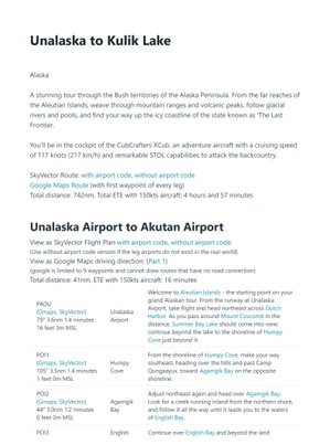 MSFS Bush Trips Navlog PDF + Flight Plan - All In One thumbnail 1