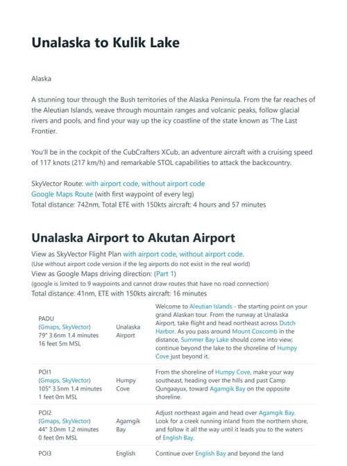 MSFS Bush Trips Navlog PDF + Flight Plan - All In One