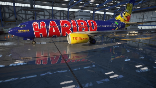 PMDG 737-700 TUI Haribo GoldbAIR Blue with Cabin