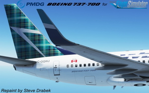 PMDG 737-700 WestJet Tartan (C-GQWJ - 2015) thumbnail 1