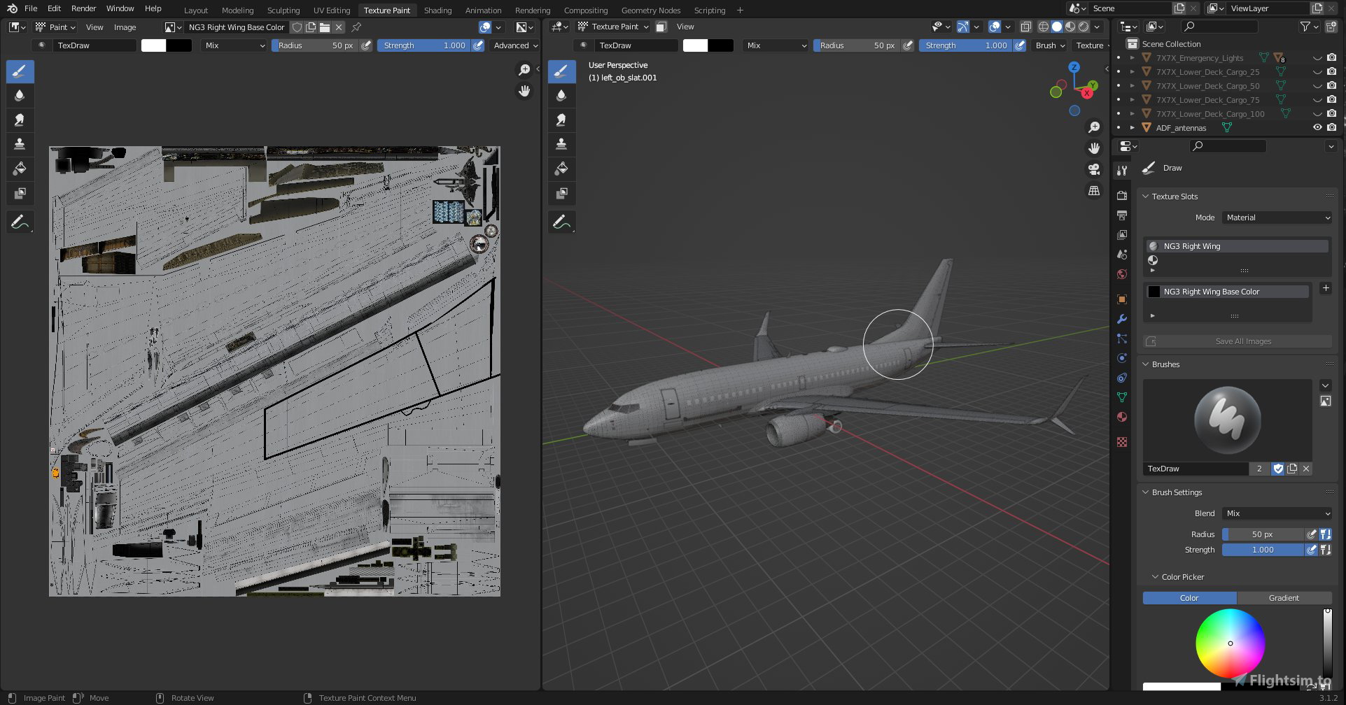 PMDG 737-700 Blender Paintkit  - Image 1