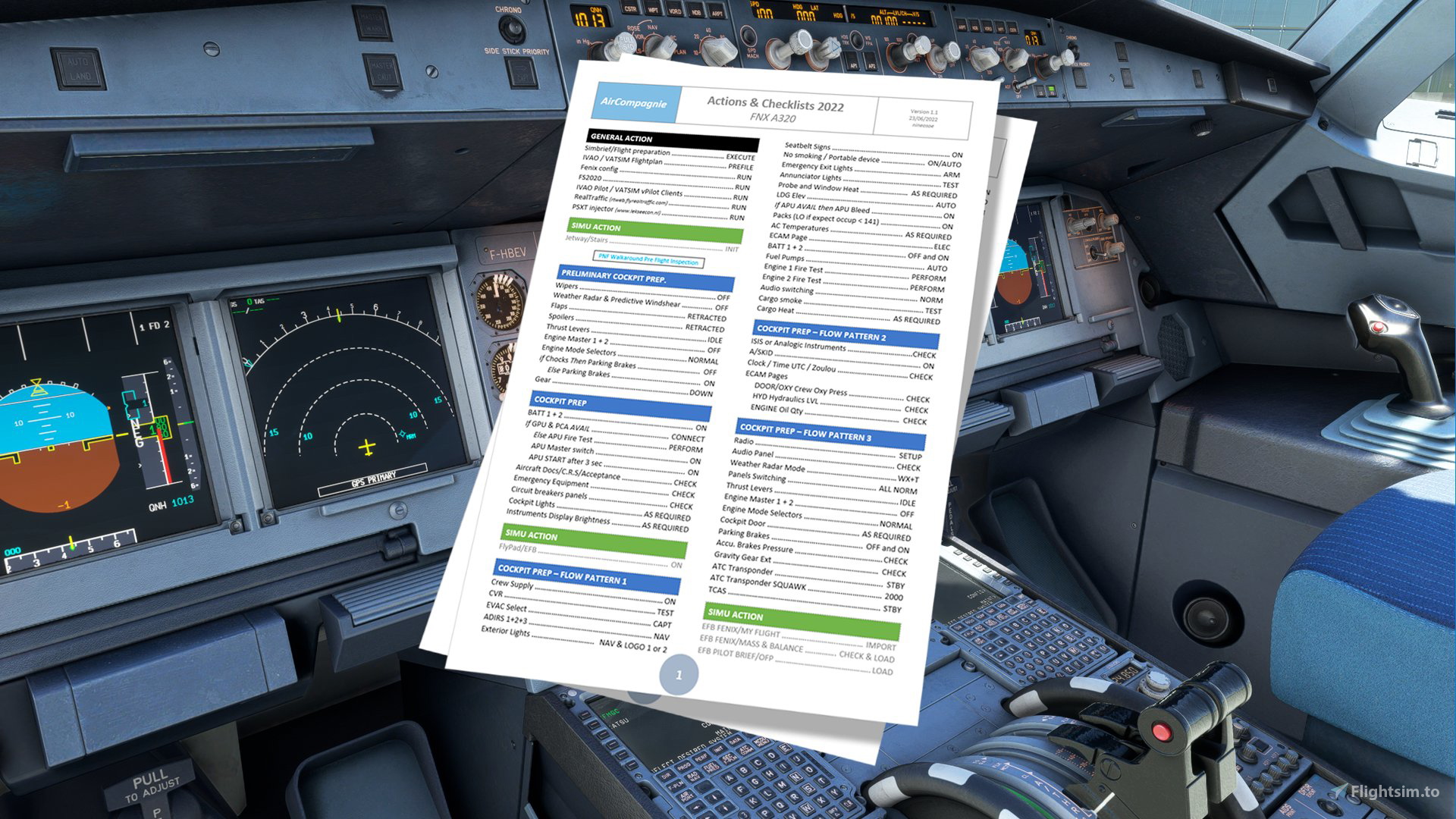 Todo List and Checklist for Fenix a320 based on SOP 2021 2022 para