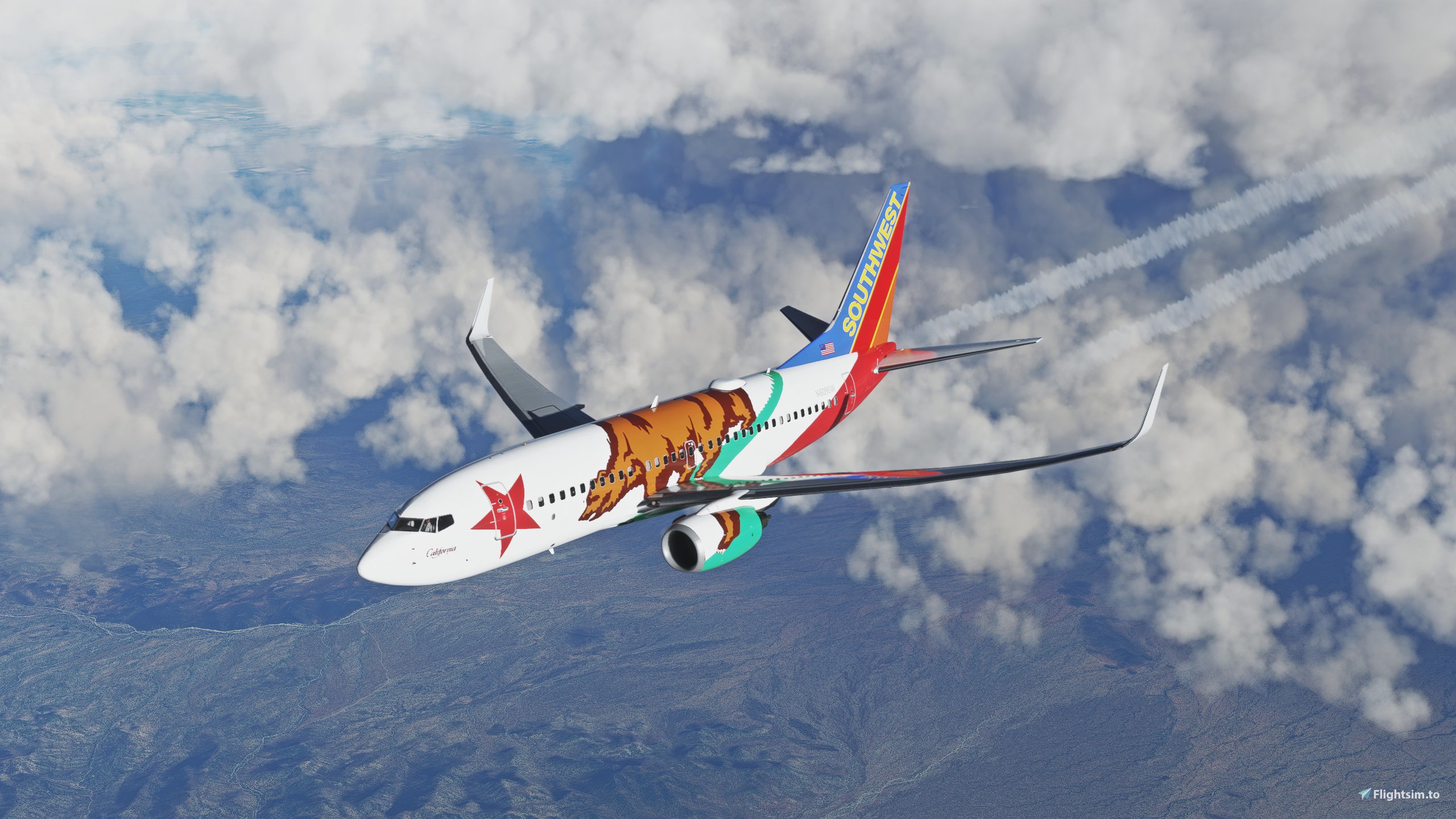Southwest "California One" [8K] - PMDG 737-700 - Image 1