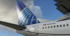 United Airlines "2019 livery" "N24706" PMDG B737-700 Scimitar winglets thumbnail 7