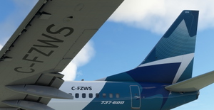 WestJet "2018 livery" "C-FZWS" PMDG B737-600 thumbnail 3