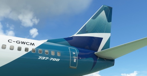 WestJet "2018 livery" "C-GWCM" PMDG B737-700 thumbnail 3