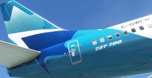 WestJet "2018 livery" "C-GWCM" PMDG B737-700 thumbnail 11