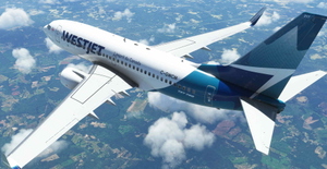 WestJet "2018 livery" "C-GWCM" PMDG B737-700 thumbnail 15