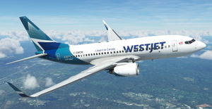 WestJet "2018 livery" "C-GWCM" PMDG B737-700 thumbnail 14