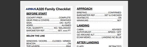 A320 Family Checklist