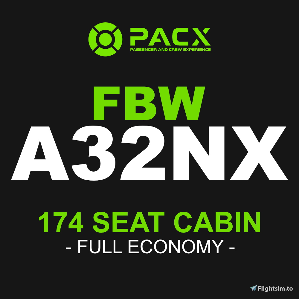 [PACX] FBW A32NX (A320neo) 174 Seat (Full Economy) Cabin Layout - Image 1
